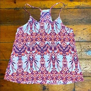 Luxe patterned flowy tank